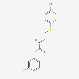 B2844832 N-(2-((4-Chlorophenyl)sulfanyl)ethyl)-2-(3-methylphenyl)acetamide CAS No. 338399-86-3