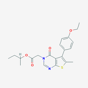 molecular formula C21H24N2O4S B284484 sec-butyl (5-(4-ethoxyphenyl)-6-methyl-4-oxothieno[2,3-d]pyrimidin-3(4H)-yl)acetate 