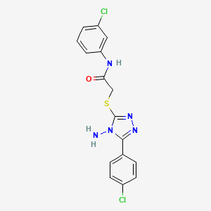molecular formula C16H13Cl2N5OS B2844841 2-{[4-氨基-5-(4-氯苯基)-4H-1,2,4-三唑-3-基]硫代}-N-(3-氯苯基)乙酰胺 CAS No. 880802-59-5