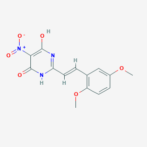 2-[(E)-2-(2,5-dimethoxyphenyl)ethenyl]-6-hydroxy-5-nitropyrimidin-4(3H)-one