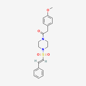2-(4-methoxyphenyl)-1-[4-[(E)-2-phenylethenyl]sulfonylpiperazin-1-yl]ethanone