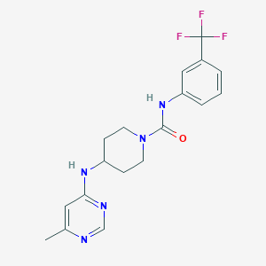 molecular formula C18H20F3N5O B2844851 4-[(6-Methylpyrimidin-4-yl)amino]-N-[3-(trifluoromethyl)phenyl]piperidine-1-carboxamide CAS No. 2415587-04-9