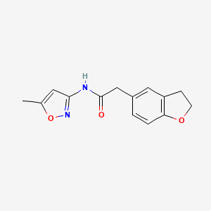 molecular formula C14H14N2O3 B2844852 2-(2,3-Dihydrobenzofuran-5-yl)-N-(5-methylisoxazol-3-yl)acetamide CAS No. 1363166-39-5