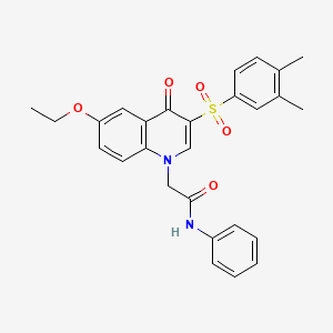 molecular formula C27H26N2O5S B2844861 2-(3-((3,4-dimethylphenyl)sulfonyl)-6-ethoxy-4-oxoquinolin-1(4H)-yl)-N-phenylacetamide CAS No. 866897-55-4