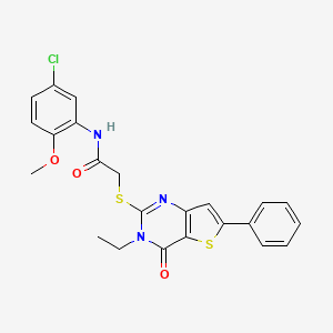 molecular formula C23H20ClN3O3S2 B2844871 N-benzyl-2-[5-(3-methyl-2-thienyl)-1,3,4-oxadiazol-2-yl]acetamide CAS No. 1184979-36-9