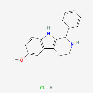 molecular formula C18H19ClN2O B2844874 6-Methoxy-1-phenyl-2,3,4,9-tetrahydro-1H-beta-carboline hydrochloride CAS No. 13637-47-3