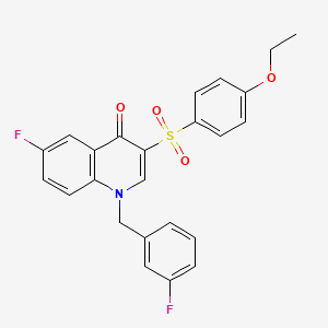 molecular formula C24H19F2NO4S B2844877 3-(4-Ethoxyphenyl)sulfonyl-6-fluoro-1-[(3-fluorophenyl)methyl]quinolin-4-one CAS No. 866845-96-7