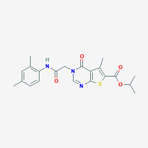 molecular formula C21H23N3O4S B284488 Propan-2-yl 3-[2-(2,4-dimethylanilino)-2-oxoethyl]-5-methyl-4-oxothieno[2,3-d]pyrimidine-6-carboxylate 