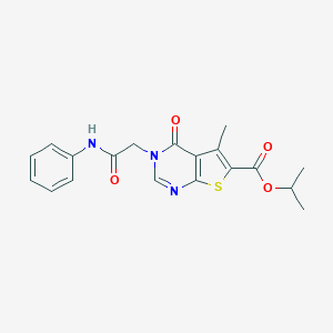 Isopropyl 3-(2-anilino-2-oxoethyl)-5-methyl-4-oxo-3,4-dihydrothieno[2,3-d]pyrimidine-6-carboxylate