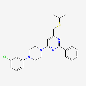 4-[4-(3-Chlorophenyl)piperazino]-6-[(isopropylsulfanyl)methyl]-2-phenylpyrimidine