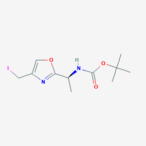 tert-butyl N-[(1S)-1-[4-(iodomethyl)-1,3-oxazol-2-yl]ethyl]carbamate