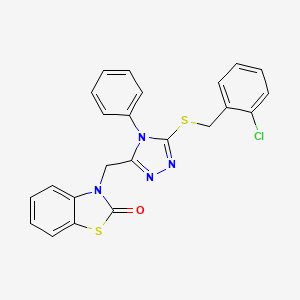 3-((5-((2-chlorobenzyl)thio)-4-phenyl-4H-1,2,4-triazol-3-yl)methyl)benzo[d]thiazol-2(3H)-one