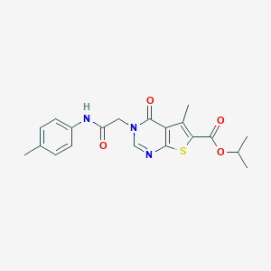 molecular formula C20H21N3O4S B284490 Isopropyl 5-methyl-4-oxo-3-[2-oxo-2-(4-toluidino)ethyl]-3,4-dihydrothieno[2,3-d]pyrimidine-6-carboxylate 