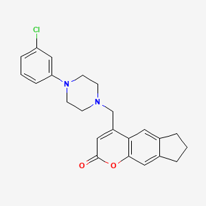 4-((4-(3-chlorophenyl)piperazin-1-yl)methyl)-7,8-dihydrocyclopenta[g]chromen-2(6H)-one