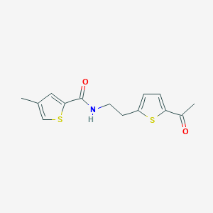 molecular formula C14H15NO2S2 B2844906 N-(2-(5-乙酰噻吩-2-基)乙基)-4-甲基噻吩-2-甲酰胺 CAS No. 2034254-88-9