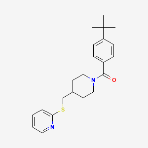 molecular formula C22H28N2OS B2844924 (4-(Tert-butyl)phenyl)(4-((pyridin-2-ylthio)methyl)piperidin-1-yl)methanone CAS No. 1421476-72-3