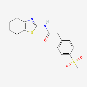 molecular formula C16H18N2O3S2 B2844929 2-(4-(甲磺酰)苯基)-N-(4,5,6,7-四氢苯并[d]噻嗪-2-基)乙酰胺 CAS No. 941930-52-5