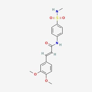 molecular formula C18H20N2O5S B2844932 (E)-3-(3,4-二甲氧基苯基)-N-(4-(N-甲基磺酰)苯基)丙烯酰胺 CAS No. 692746-14-8