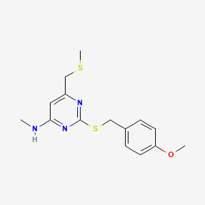 2-{[(4-methoxyphenyl)methyl]sulfanyl}-N-methyl-6-[(methylsulfanyl)methyl]pyrimidin-4-amine