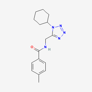 molecular formula C16H21N5O B2844938 N-((1-cyclohexyl-1H-tetrazol-5-yl)methyl)-4-methylbenzamide CAS No. 920438-73-9