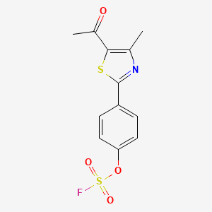 molecular formula C12H10FNO4S2 B2844941 5-Acetyl-2-(4-fluorosulfonyloxyphenyl)-4-methyl-1,3-thiazole CAS No. 2411224-68-3