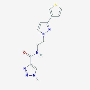 molecular formula C13H14N6OS B2844947 1-methyl-N-(2-(3-(thiophen-3-yl)-1H-pyrazol-1-yl)ethyl)-1H-1,2,3-triazole-4-carboxamide CAS No. 2034366-62-4