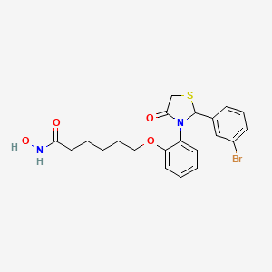 6-(2-(2-(3-bromophenyl)-4-oxothiazolidin-3-yl)phenoxy)-N-hydroxyhexanamide