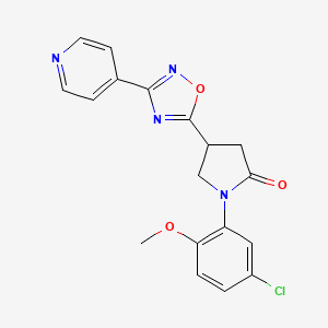 1-(5-Chloro-2-methoxyphenyl)-4-[3-(4-pyridyl)-1,2,4-oxadiazol-5-yl]-2-pyrrolidinone