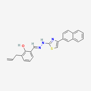 molecular formula C23H19N3OS B2844959 (E)-2-烯丙基-6-((2-(4-(萘-2-基)噻唑-2-基)偶氮)甲基)苯酚 CAS No. 325473-73-2