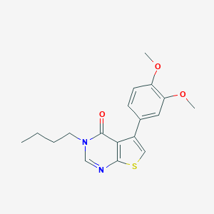 molecular formula C18H20N2O3S B284496 3-butyl-5-(3,4-dimethoxyphenyl)thieno[2,3-d]pyrimidin-4(3H)-one 