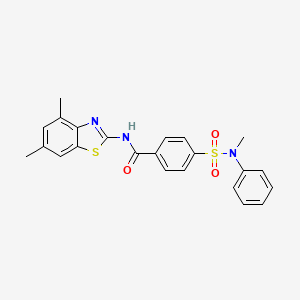 molecular formula C23H21N3O3S2 B2844961 N-(4,6-二甲基-1,3-苯并噻唑-2-基)-4-[甲基(苯基)磺酰基]苯甲酰胺 CAS No. 361160-06-7