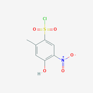 molecular formula C7H6ClNO5S B2844963 4-Hydroxy-2-methyl-5-nitrobenzene-1-sulfonyl chloride CAS No. 1423025-92-6