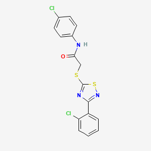 molecular formula C16H11Cl2N3OS2 B2844965 N-(4-chlorophenyl)-2-((3-(2-chlorophenyl)-1,2,4-thiadiazol-5-yl)thio)acetamide CAS No. 864919-19-7