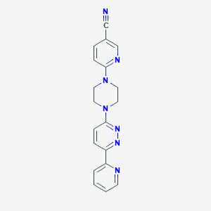 molecular formula C19H17N7 B2844967 6-[4-(6-Pyridin-2-ylpyridazin-3-yl)piperazin-1-yl]pyridine-3-carbonitrile CAS No. 2380174-66-1