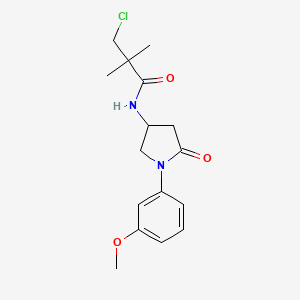 molecular formula C16H21ClN2O3 B2844979 3-氯-N-[1-(3-甲氧基苯基)-5-氧代吡咯啉-3-基]-2,2-二甲基丙酰胺 CAS No. 896270-93-2