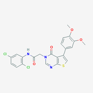 molecular formula C22H17Cl2N3O4S B284498 N-(2,5-dichlorophenyl)-2-(5-(3,4-dimethoxyphenyl)-4-oxothieno[2,3-d]pyrimidin-3(4H)-yl)acetamide 