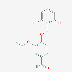 molecular formula C16H14ClFO3 B2845009 4-[(2-Chloro-6-fluorobenzyl)oxy]-3-ethoxybenzaldehyde CAS No. 309936-80-9