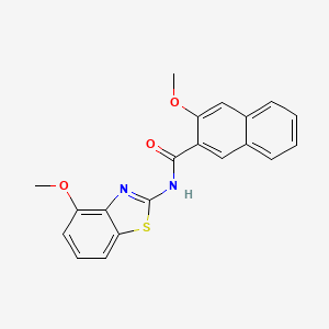 molecular formula C20H16N2O3S B2845010 3-methoxy-N-(4-methoxybenzo[d]thiazol-2-yl)-2-naphthamide CAS No. 325978-46-9