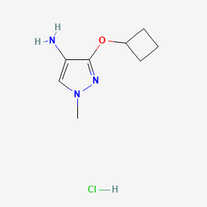 molecular formula C8H14ClN3O B2845012 3-Cyclobutyloxy-1-methylpyrazol-4-amine;hydrochloride CAS No. 2375270-18-9