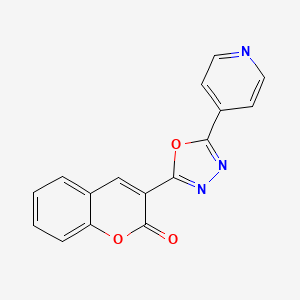 molecular formula C16H9N3O3 B2845016 3-(5-Pyridin-4-yl-1,3,4-oxadiazol-2-yl)chromen-2-one CAS No. 98986-45-9