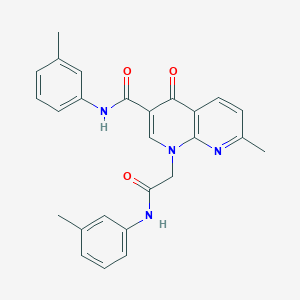 molecular formula C26H24N4O3 B2845019 7-methyl-4-oxo-1-(2-oxo-2-(m-tolylamino)ethyl)-N-(m-tolyl)-1,4-dihydro-1,8-naphthyridine-3-carboxamide CAS No. 1251598-07-8