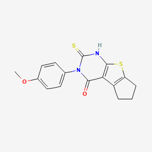 3-(4-methoxyphenyl)-2-sulfanyl-3,5,6,7-tetrahydro-4H-cyclopenta[4,5]thieno[2,3-d]pyrimidin-4-one