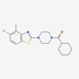 molecular formula C19H24ClN3OS B2845040 (4-(5-Chloro-4-methylbenzo[d]thiazol-2-yl)piperazin-1-yl)(cyclohexyl)methanone CAS No. 886918-90-7