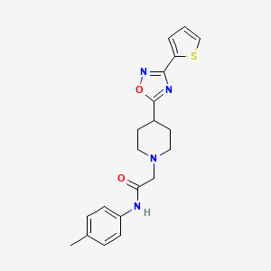 N-(4-methylphenyl)-2-{4-[3-(thiophen-2-yl)-1,2,4-oxadiazol-5-yl]piperidin-1-yl}acetamide