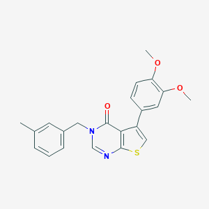 molecular formula C22H20N2O3S B284505 5-(3,4-dimethoxyphenyl)-3-(3-methylbenzyl)thieno[2,3-d]pyrimidin-4(3H)-one 