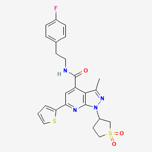 1-(1,1-dioxidotetrahydrothiophen-3-yl)-N-(4-fluorophenethyl)-3-methyl-6-(thiophen-2-yl)-1H-pyrazolo[3,4-b]pyridine-4-carboxamide