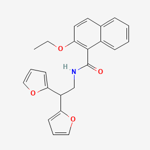molecular formula C23H21NO4 B2845052 N-[2,2-bis(furan-2-yl)ethyl]-2-ethoxynaphthalene-1-carboxamide CAS No. 2320268-09-3