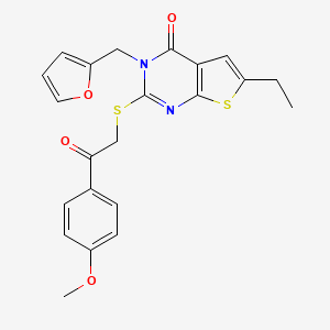 6-Ethyl-3-(furan-2-ylmethyl)-2-[2-(4-methoxyphenyl)-2-oxoethyl]sulfanylthieno[2,3-d]pyrimidin-4-one
