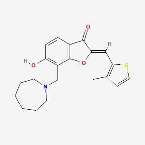 (Z)-7-(azepan-1-ylmethyl)-6-hydroxy-2-((3-methylthiophen-2-yl)methylene)benzofuran-3(2H)-one