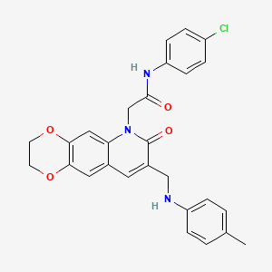 molecular formula C27H24ClN3O4 B2845066 N-(4-氯苯基)-2-(7-氧代-8-((对甲苯氨基)甲基)-2,3-二氢-[1,4]二噁烷-6(7H)-基)乙酰胺 CAS No. 894553-74-3